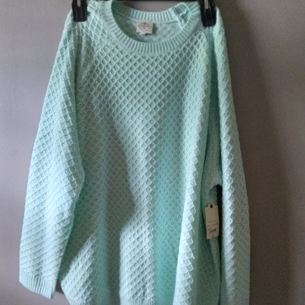 St.Johns Bay Woman Sweater Candy Mint 3x Plus Size